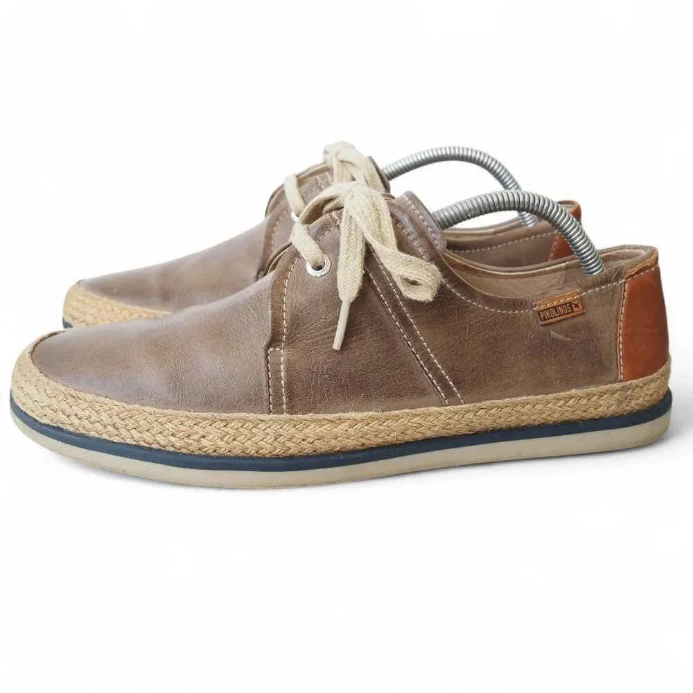 Pikolinos Linares‎ Espadrilles Leather Oxfords Men's 9-9.5/43 Brown Classic